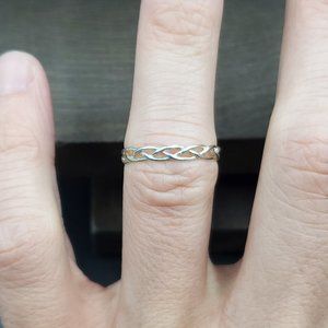 Size 6 Sterling Silver Cool Dainty Woven Band Ring